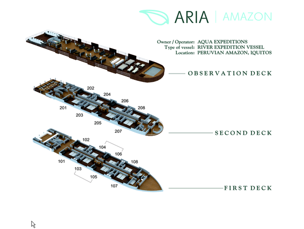 Cabin layout for Aria Amazon
