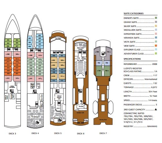 Cabin layout for Silver Explorer