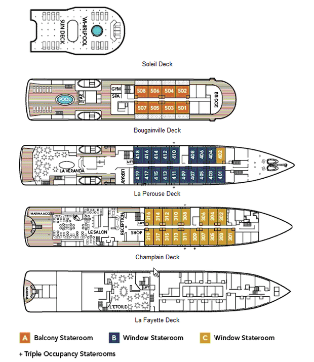 Cabin layout for Tere Moana