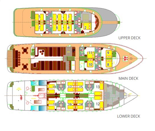 Cabin layout for Spalato