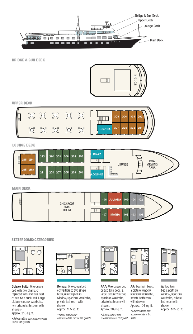 Cabin layout for Chichagof Dream