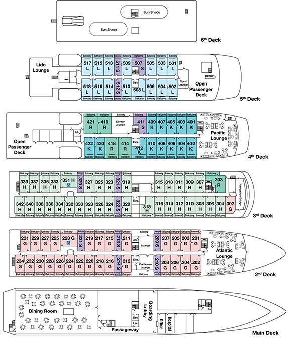 Cabin layout for Pearl Mist