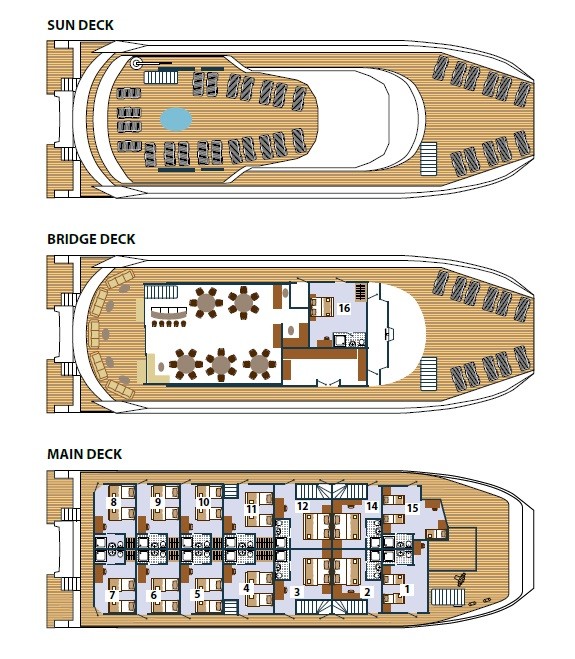 Cabin layout for Adriatic Queen(Catamaran)