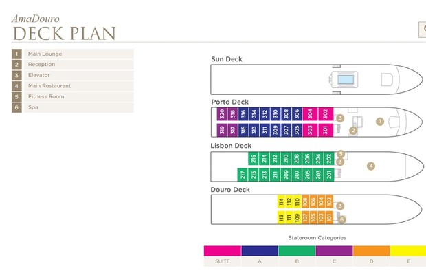 Cabin layout for AmaDouro