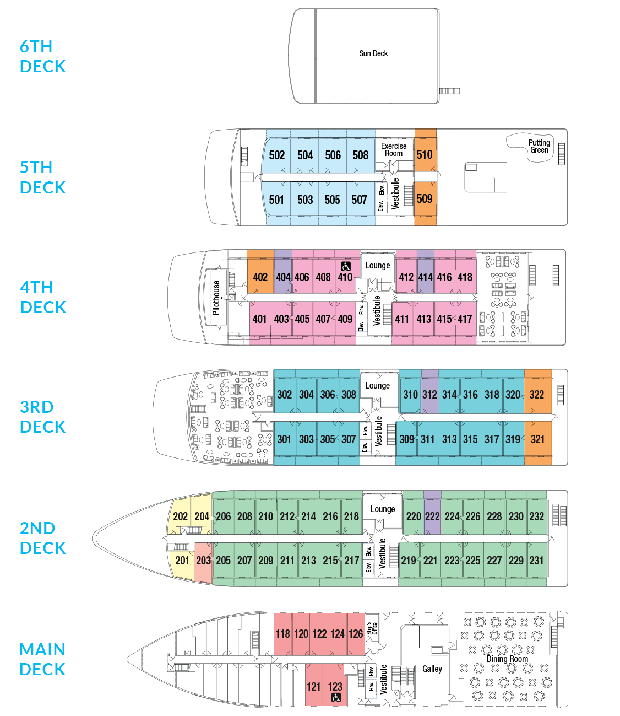 Cabin layout for American Constellation