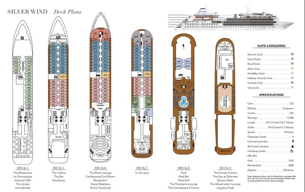 Cabin layout for Silver Wind
