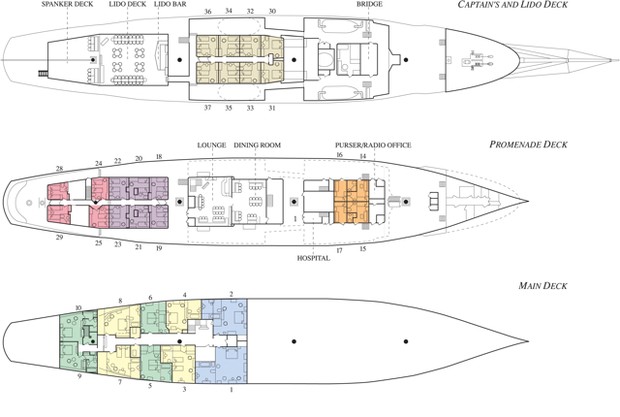 Cabin layout for Sea Cloud