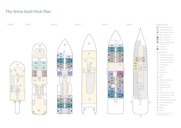 Cabin layout for Sylvia Earle