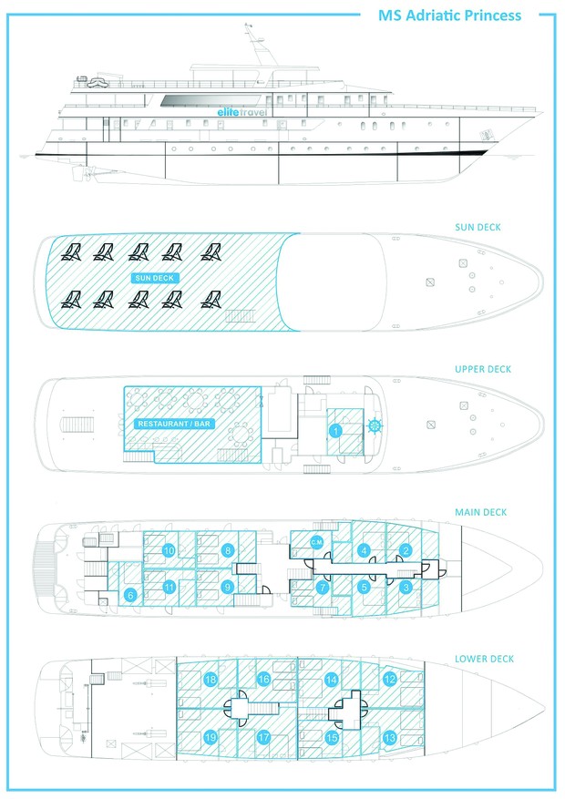 Cabin layout for Adriatic Princess