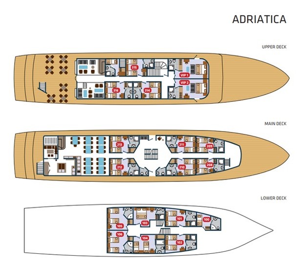 Cabin layout for Adriatica
