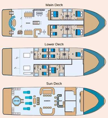 Cabin layout for Galapagos Majestic 