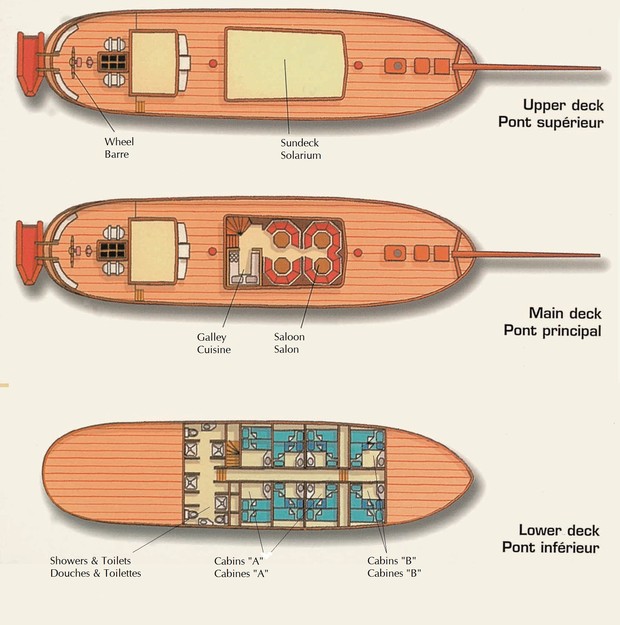 Cabin layout for SV Sea Pearl