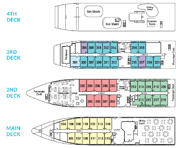 Cabin layout for American Spirit