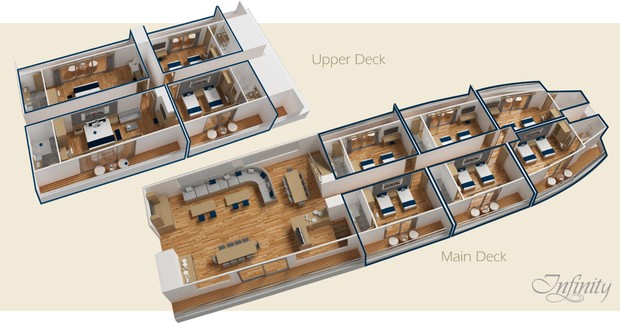Cabin layout for Galapagos Infinity