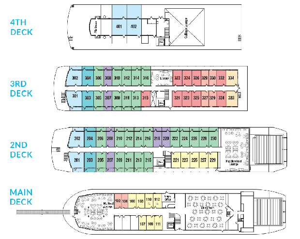 Cabin layout for Queen of the West