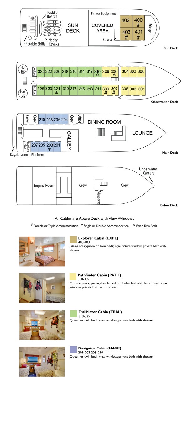 Cabin layout for Wilderness Discoverer