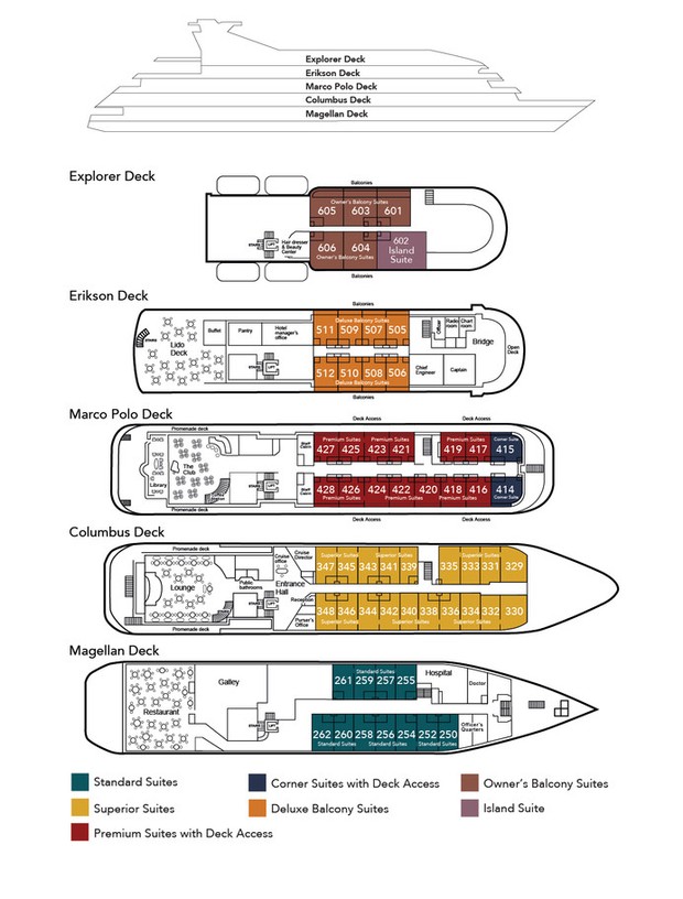 Cabin layout for Island Sky