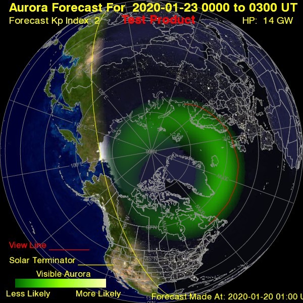 Aurora borealis forecast